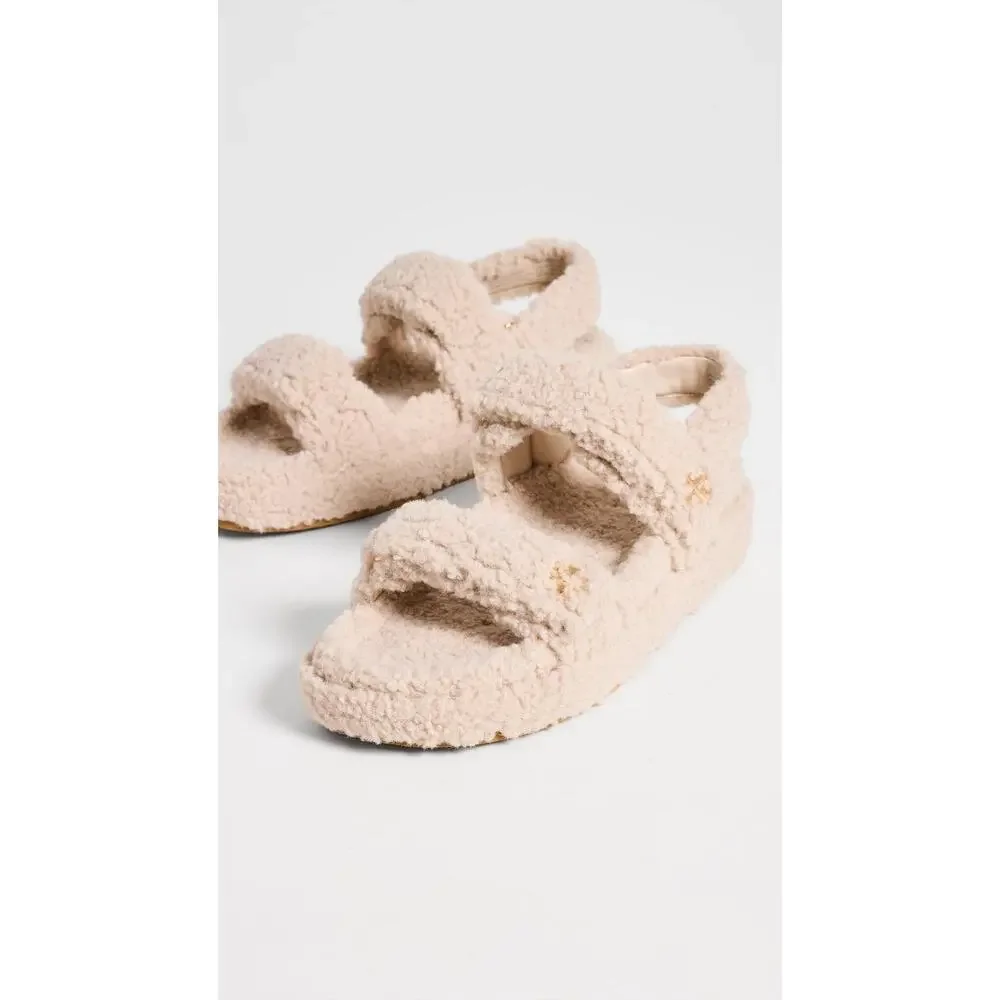 TORY BURCH WOMEN'S KIRA SHERPA SPORT SANDALS, TAUPE, 11 MEDIUM US